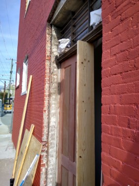 exterior doorway before installing lightbar